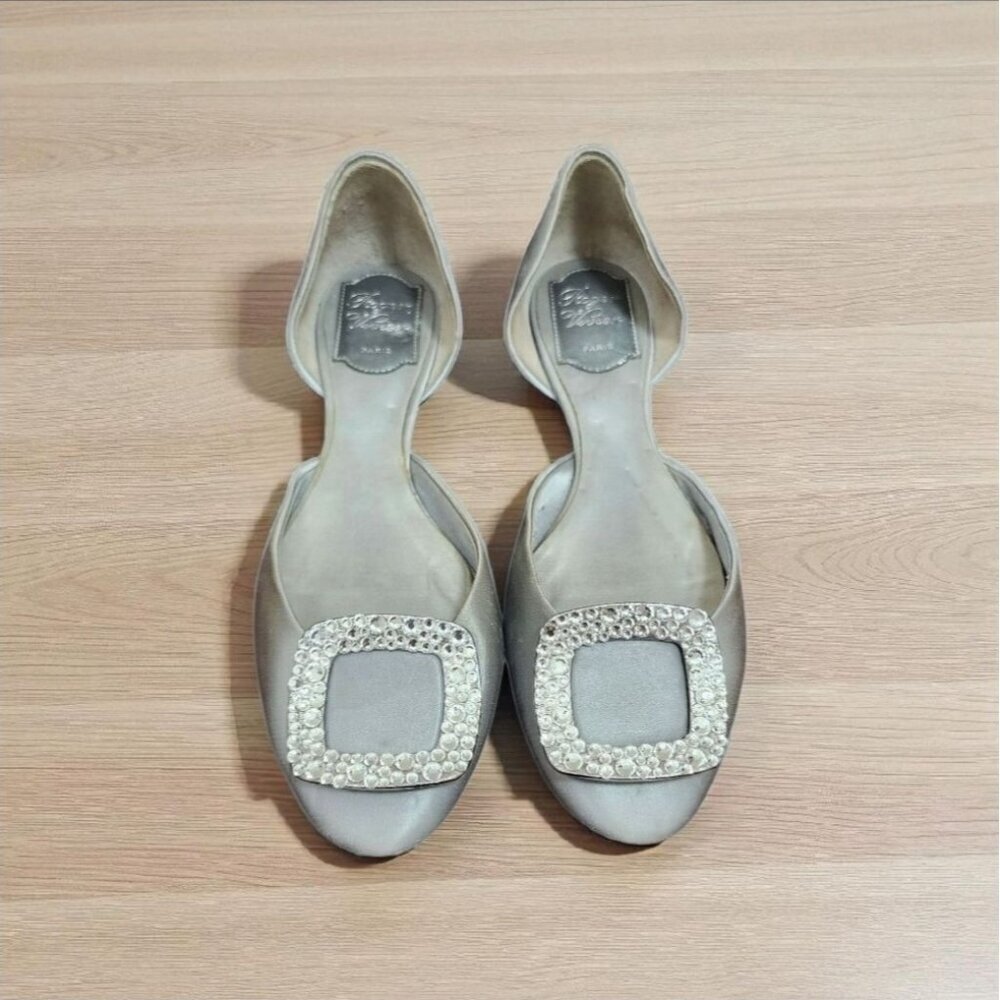 Roger Vivier Paris Ballet Flats Silver  Size EU 37/US 6.5